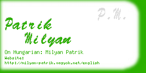 patrik milyan business card